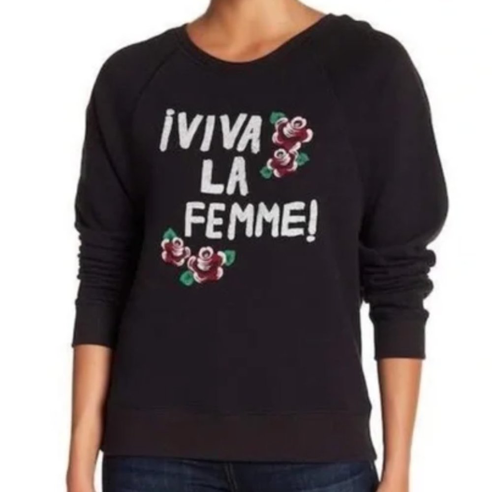 Joie "Viva La Femme" Crewneck Sweatshirt - Size L